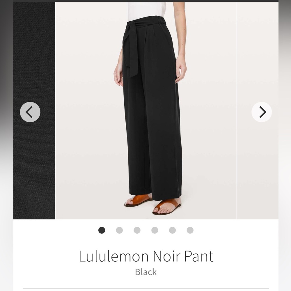 lululemon athletica Black Wide-Leg Tie-Waist Pants